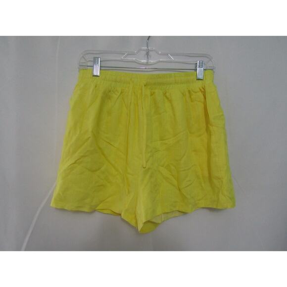 Women’s Yellow Drawstring Shorts Elastic Waist Pockets Summer Casual Small/Med - Picture 1 of 5